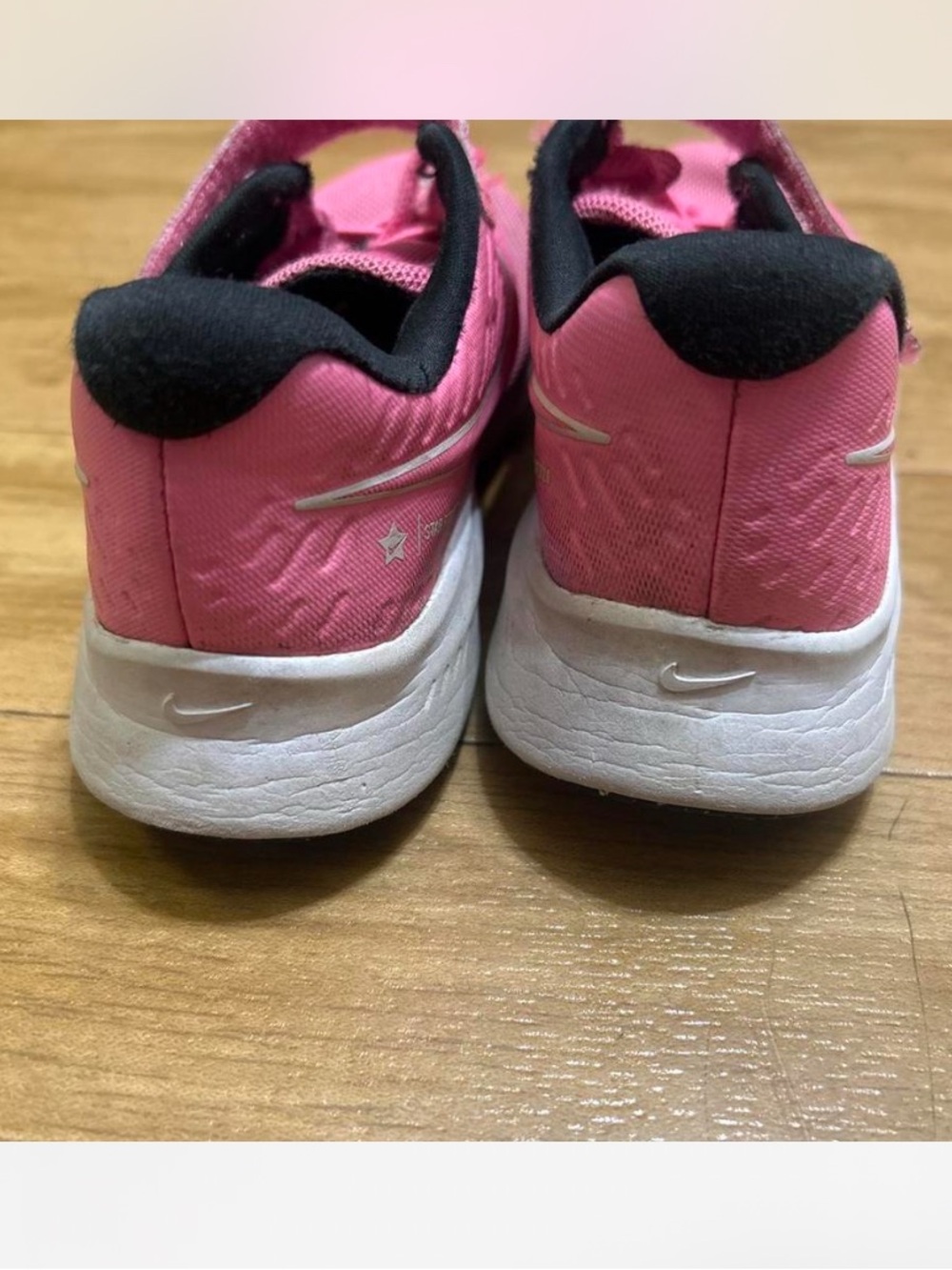 Nike Pink Kids' Sneakers with White Sole and Black Lining - Picture 5 of 8